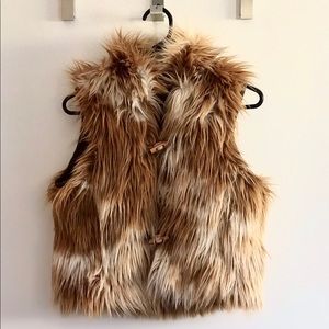 OILILY REVERSIBLE FAUX FUR GIRL VEST JACKET 5/6YR